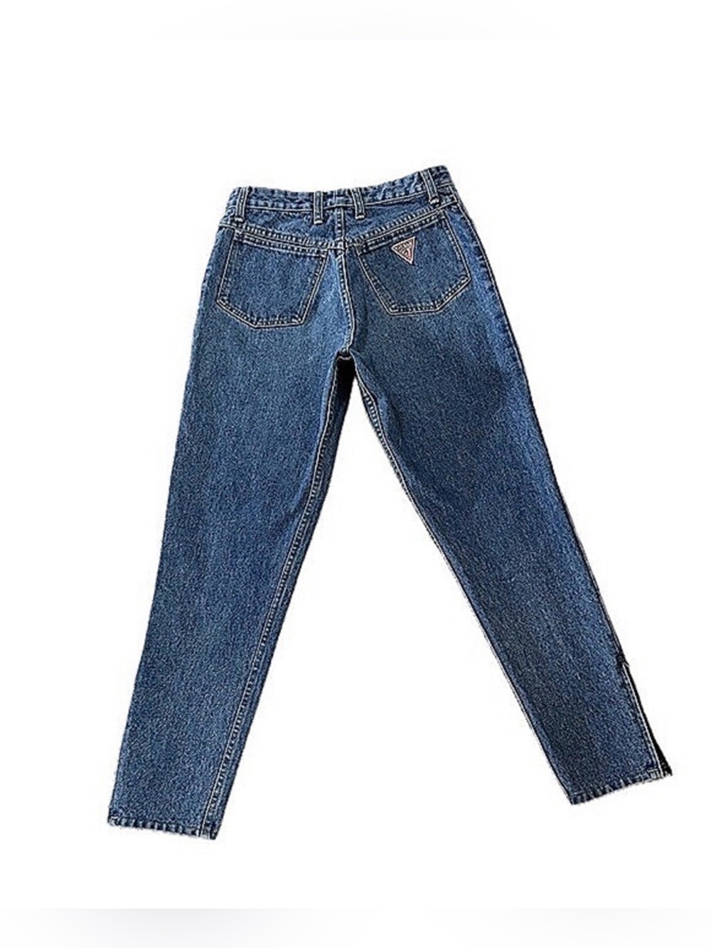 👖🛼 GEORGES MARCIANO for GUESS Tapered Blue Ankle-Zip Jeans | Vintage 80s Sz 30